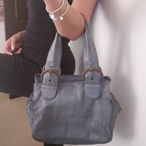 Denim colored THICKSKIN brand VIP leather bag